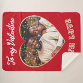 Couverture Sherpa Custom Photo Romantic Heart Valentine’s Day Red (Devant (Horizontal))