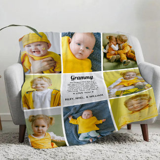 Couverture Sherpa Custom Poem to Grandma Nana from Grandkids Photo