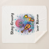 Couverture Sherpa Custom Sherpa Blanket | Retro Octopus Name & Text (Devant (Horizontal))