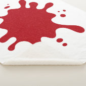 Couverture Sherpa Custom Tomato Red Splash Blanket – White Base (3/4)