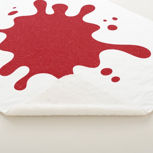 Couverture Sherpa Custom Tomato Red Splash Blanket – White Base (3/4)