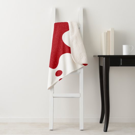 Couverture Sherpa Custom Tomato Red & White Splash Sherpa Blanket (En situation)