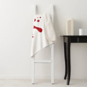 Couverture Sherpa Custom White Blanket with Tomato Red Splatter Art (En situation)