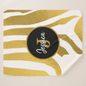Couverture Sherpa Customisé Faux Gold Zebra Print Stripes Motif (Devant (Horizontal))