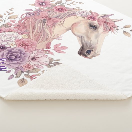 Couverture Sherpa Customizable Pretty Ponies and Petals (3/4)