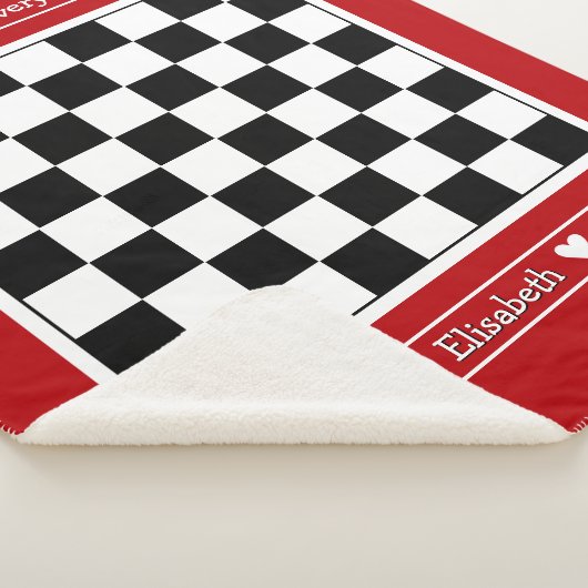 Couverture Sherpa Customizable Sherpa Blanket with Chessboard Design (3/4)