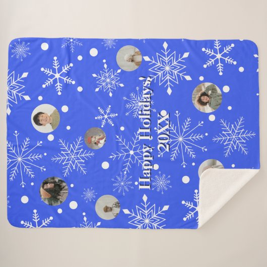 Couverture Sherpa Customizable Snowflake Flurry Sherpa Blanket (Devant (Horizontal))