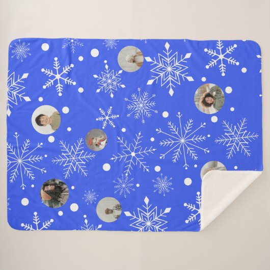 Couverture Sherpa Customizable Snowflake Flurry Sherpa Blanket (Devant (Horizontal))