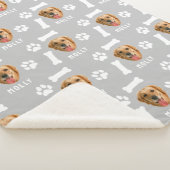 Couverture Sherpa Customized Dog Pet Photo & Name Gray (3/4)