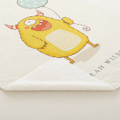 Couverture Sherpa Cute Aqua Yellow Little Happy Monster Custom (3/4)