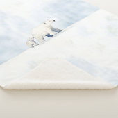 Couverture Sherpa Cute arctic polar bear family (3/4)