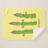 Couverture Sherpa Cute asperges chantant un trio végétal dessin anim (Devant (Horizontal))