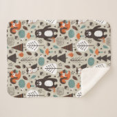 Couverture Sherpa Cute Automne Bois Animaux Motif (Devant (Horizontal))