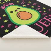 Couverture Sherpa Cute Avocado Queen with Heart Keto Girl Cooking  (3/4)