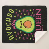 Couverture Sherpa Cute Avocado Queen with Heart Keto Girl Cooking  (Devant (Horizontal))