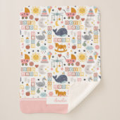 Couverture Sherpa Cute Baby Girl Pink Pattern (Devant)