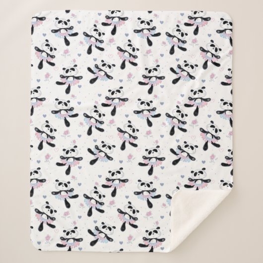 Couverture Sherpa Cute Ballerina Panda Ours Danse Animale (Devant)