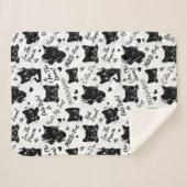 Couverture Sherpa Cute Black Cats et Motif des paroles (Devant (Horizontal))