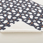 Couverture Sherpa Cute Black Ghost et Citrouille Sherpa Blanket (3/4)
