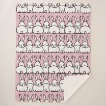 Cute Blanche Lapin Rose - Toison - Sherpa
