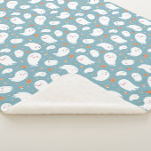 Couverture Sherpa Cute Blue Ghost et Citrouille Sherpa Blanket (3/4)