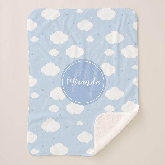 Couverture Sherpa Cute Blue Sky (Devant)