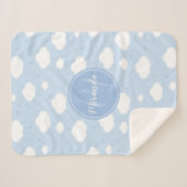 Couverture Sherpa Cute Blue Sky (Devant (Horizontal))