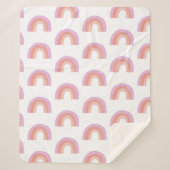 Couverture Sherpa Cute Boho arc-en-ciel Motif peinture corail violet (Devant)