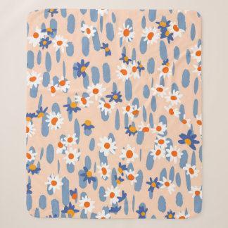 Couverture Sherpa Cute botanical seamless pattern. Small daisies sca