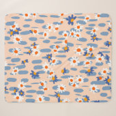 Couverture Sherpa Cute botanical seamless pattern. Small daisies sca (Devant (Horizontal))