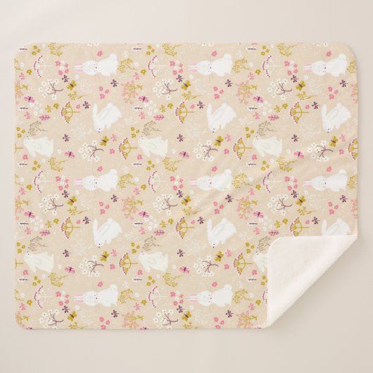 Couverture Sherpa Cute Bunnies (Devant (Horizontal))