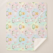 Couverture Sherpa Cute Bunny Chick & Lamb Easter Pattern (Devant)