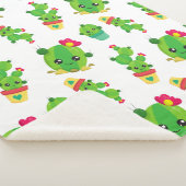 Couverture Sherpa Cute Cactus, Green Cactus, Motif Cactus (3/4)
