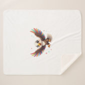 Couverture Sherpa Cute Cartoon Eagle Flying – Friendly Vector Art (Devant (Horizontal))