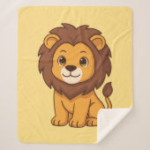 Couverture Sherpa Cute Cartoon Lion on Yellow (Devant)