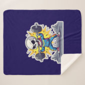 Couverture Sherpa “Cute Cartoon Skeleton Weightlifter • Funny Gym Ba (Devant (Horizontal))