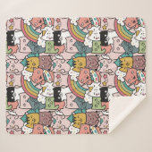 Couverture Sherpa Cute Cats Sherpa Blanket (Devant (Horizontal))