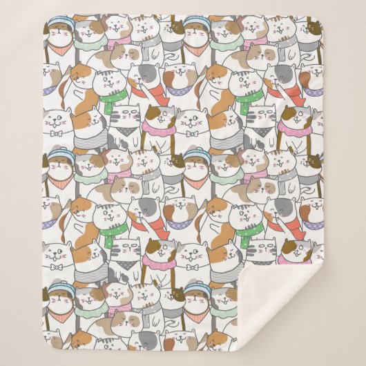 Couverture Sherpa Cute Cats Sherpa Blanket (Devant)