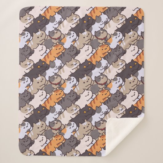 Couverture Sherpa Cute Cats Sherpa Blanket (Devant)