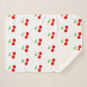 Couverture Sherpa Cute cerise Motif rouge & blanc | Cadeau (Devant (Horizontal))