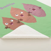 Couverture Sherpa Cute chantant des patates douces caricaturales lég (3/4)