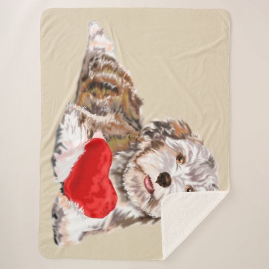 Couverture Sherpa Cute Chien Sherpa Blanket (Devant)
