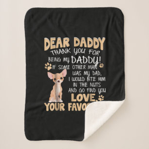 Couverture Sherpa Cute Chihuahua   Dear Daddy Venin Idea Father's Da