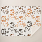 Couverture Sherpa Cute Chiot Sherpa Blanche (Devant (Horizontal))