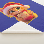 Couverture Sherpa **Cute Christmas Cat with Santa Hat – Funny Holida (3/4)