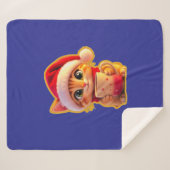 Couverture Sherpa **Cute Christmas Cat with Santa Hat – Funny Holida (Devant (Horizontal))