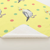 Couverture Sherpa Cute Cockatiel Aquarelle Parrot. (3/4)