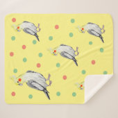 Couverture Sherpa Cute Cockatiel Aquarelle Parrot. (Devant (Horizontal))