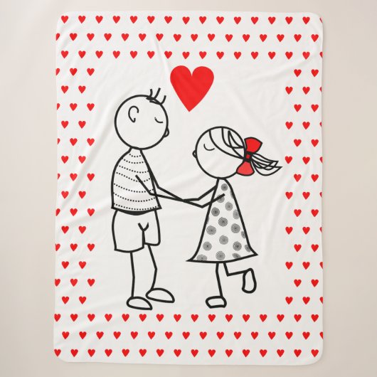 Couverture Sherpa Cute Couple Sherpa Blanket (Devant)