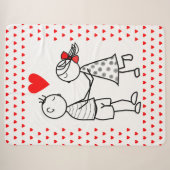 Couverture Sherpa Cute Couple Sherpa Blanket (Devant (Horizontal))